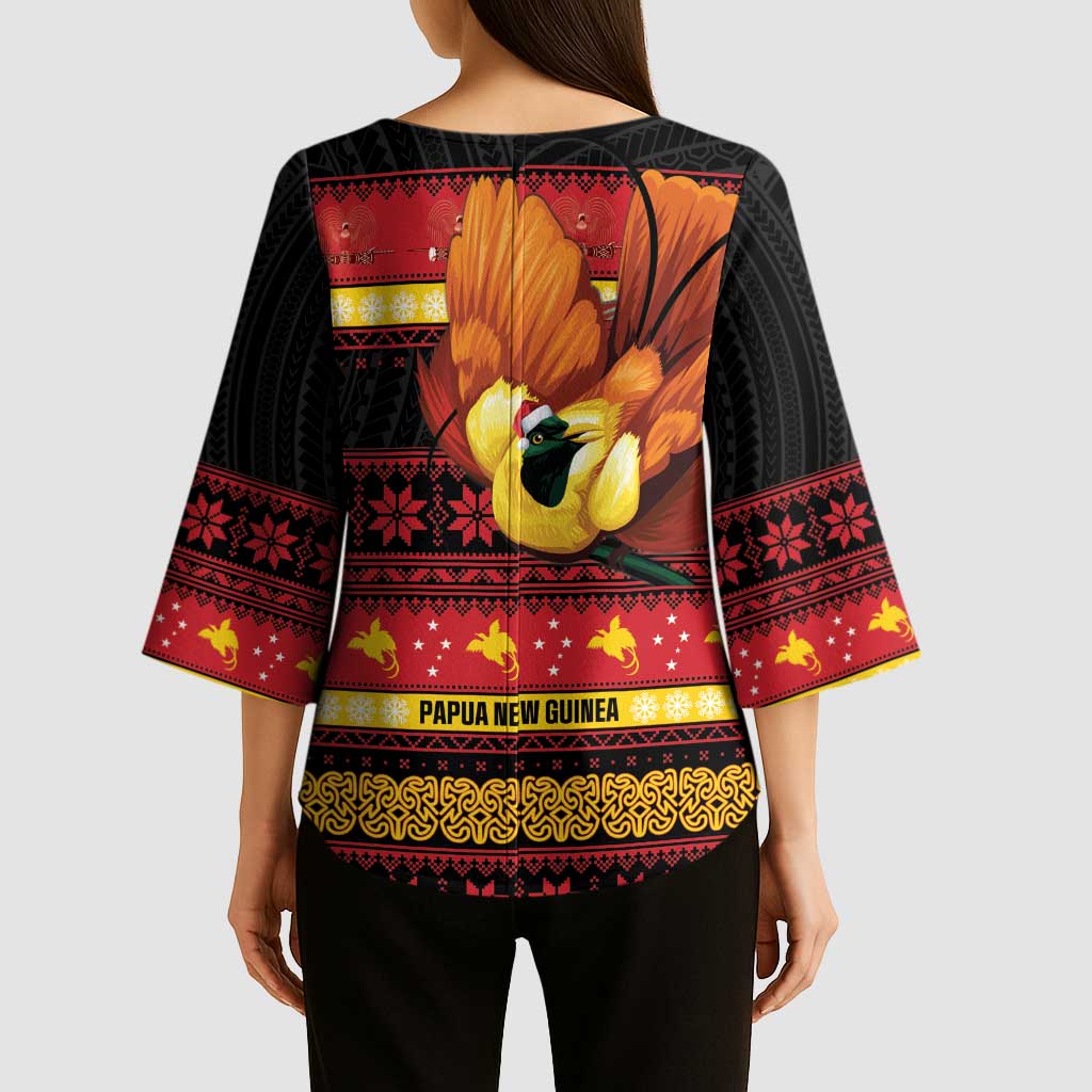 Papua New Guinea Christmas Kimono Sleeve Blouse Bikpela hamamas blong dispela Krismas - Polynesian Pride