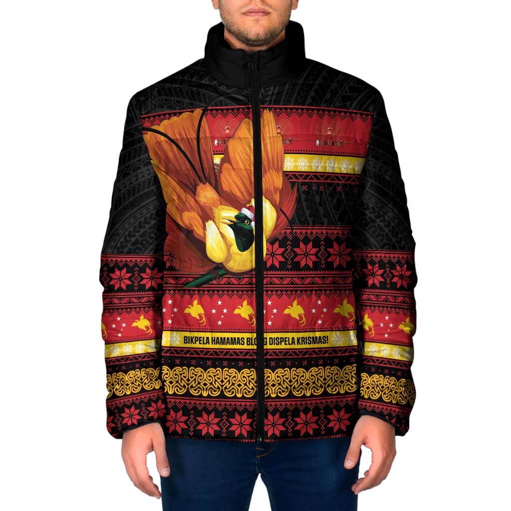Papua New Guinea Christmas Padded Jacket Bikpela hamamas blong dispela Krismas - Polynesian Pride