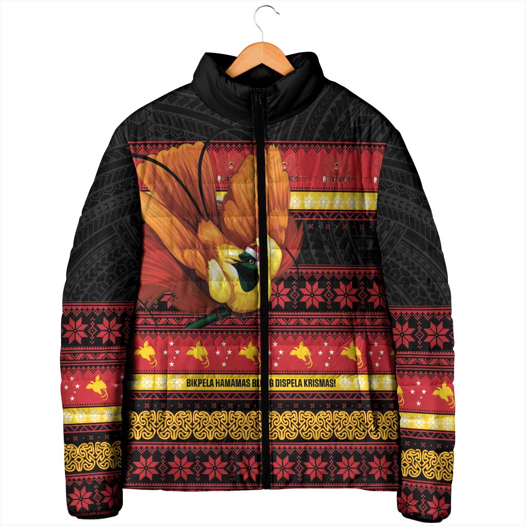 Papua New Guinea Christmas Padded Jacket Bikpela hamamas blong dispela Krismas - Polynesian Pride