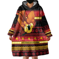 Papua New Guinea Christmas Wearable Blanket Hoodie Bikpela hamamas blong dispela Krismas - Polynesian Pride