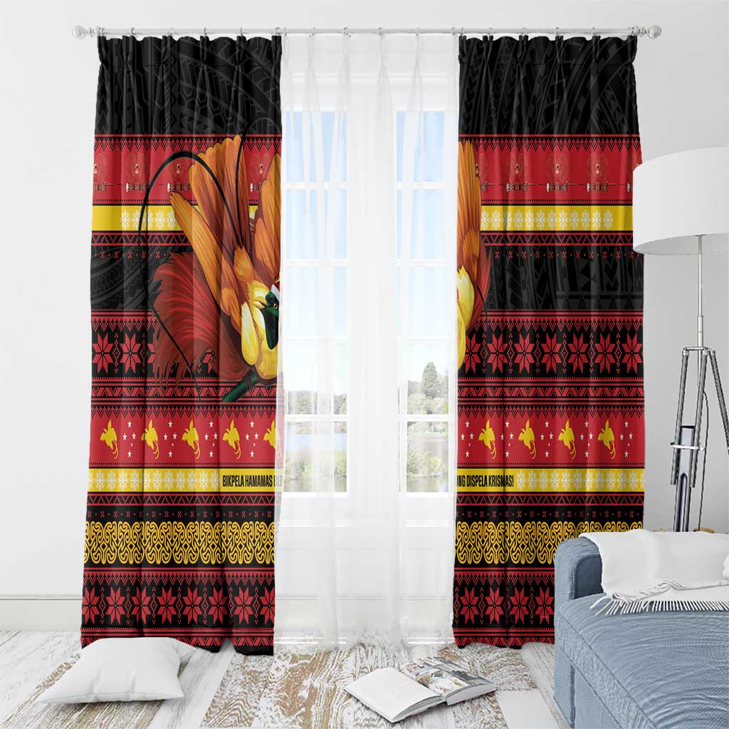 Papua New Guinea Christmas Window Curtain Bikpela hamamas blong dispela Krismas - Polynesian Pride