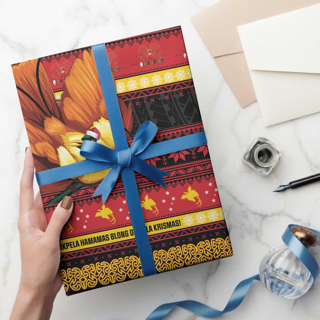 Papua New Guinea Christmas Wrapping Paper Bikpela hamamas blong dispela Krismas - Polynesian Pride