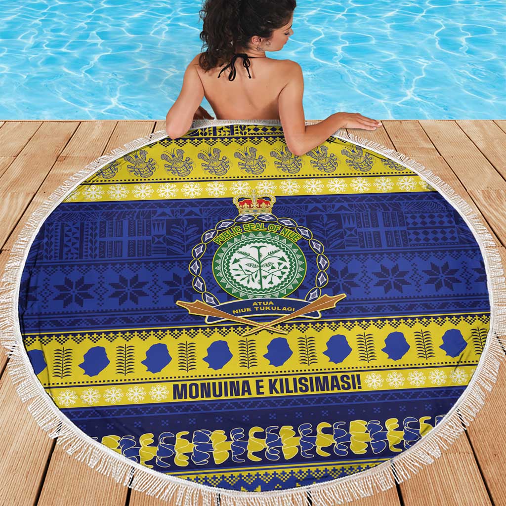 Niue Christmas Beach Blanket Monuina e Kilisimasi Hiapo Motifs - Polynesian Pride