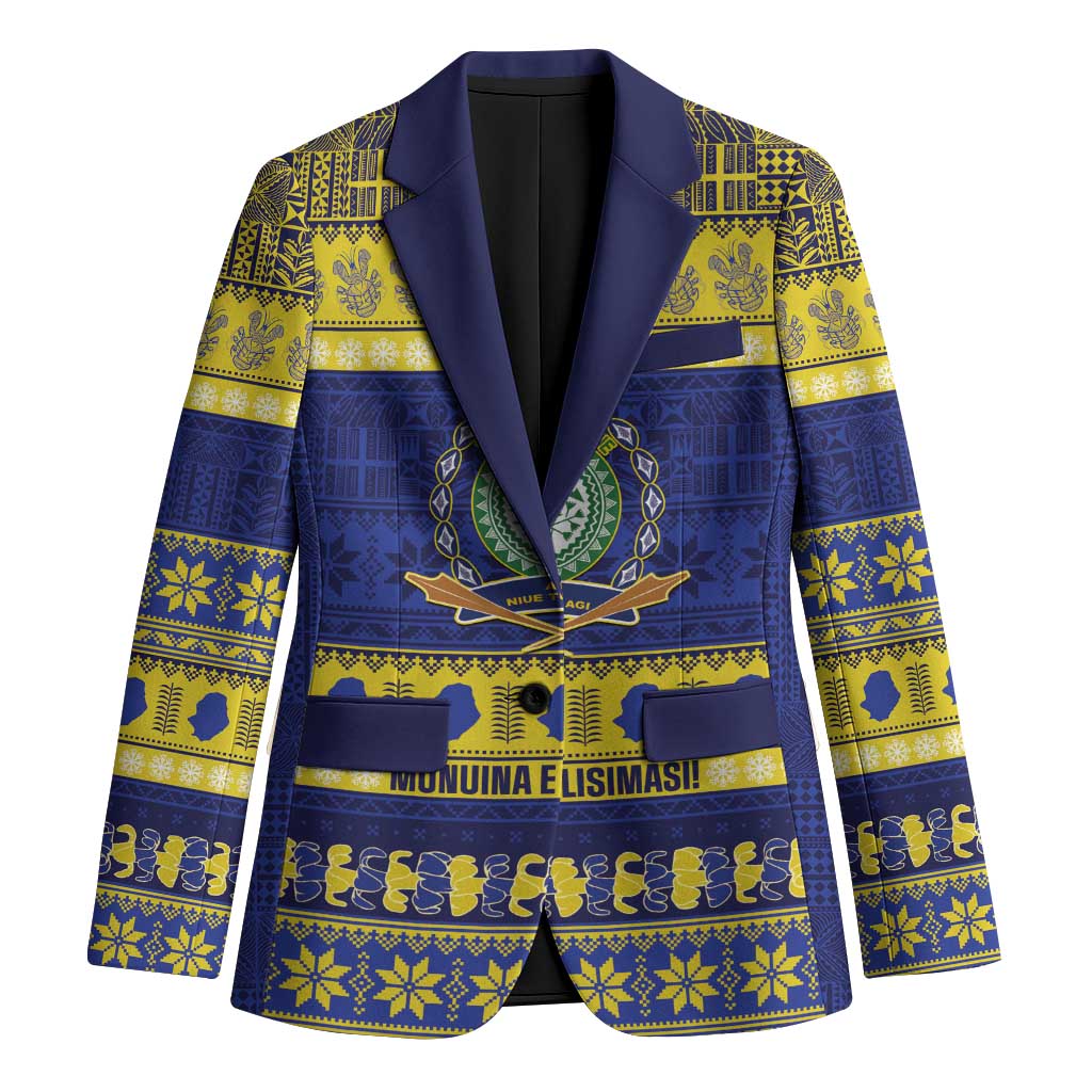 Niue Christmas Blazer Monuina e Kilisimasi Hiapo Motifs - Polynesian Pride