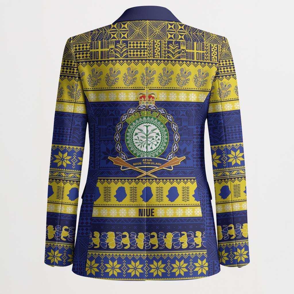 Niue Christmas Blazer Monuina e Kilisimasi Hiapo Motifs - Polynesian Pride