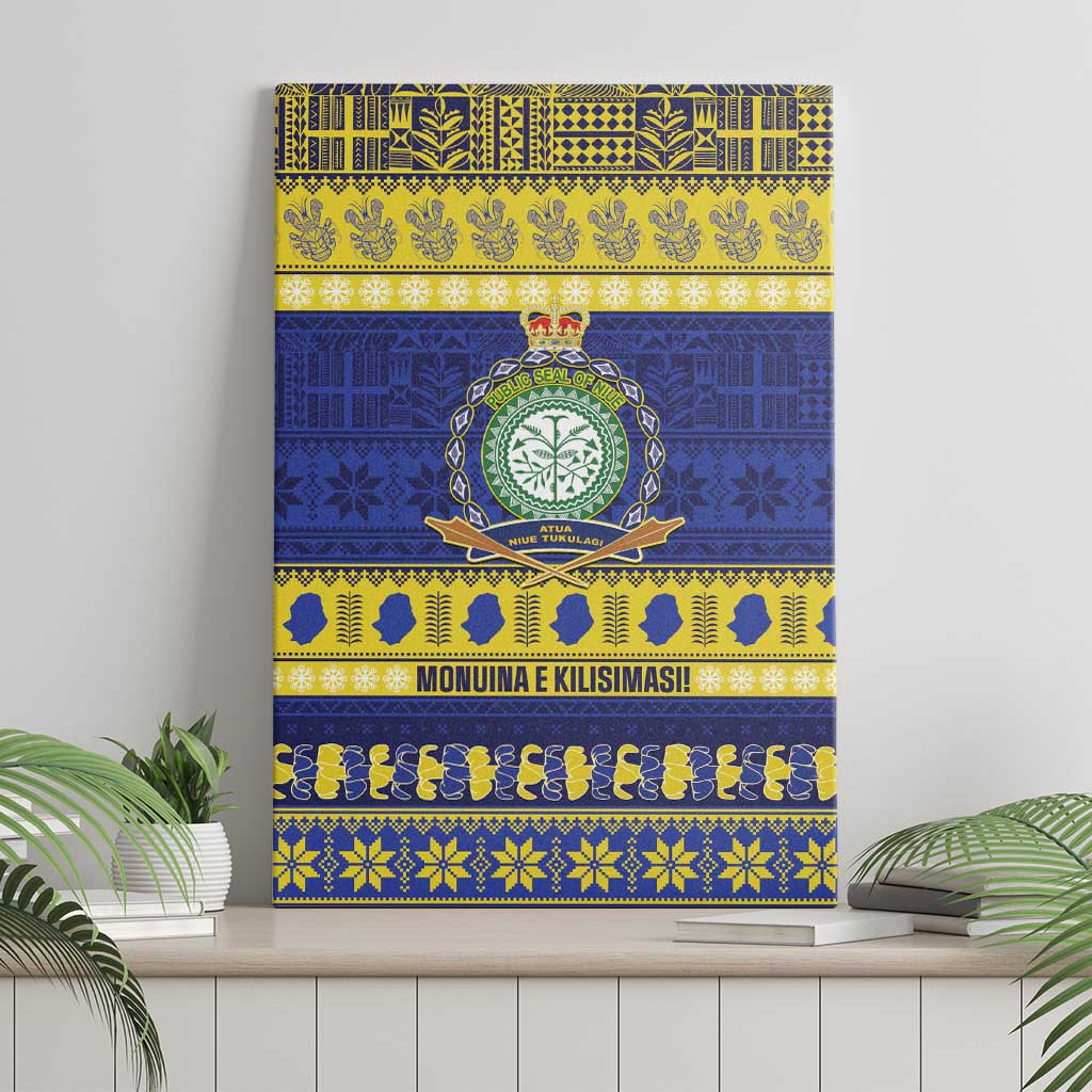 Niue Christmas Canvas Wall Art Monuina e Kilisimasi Hiapo Motifs - Polynesian Pride