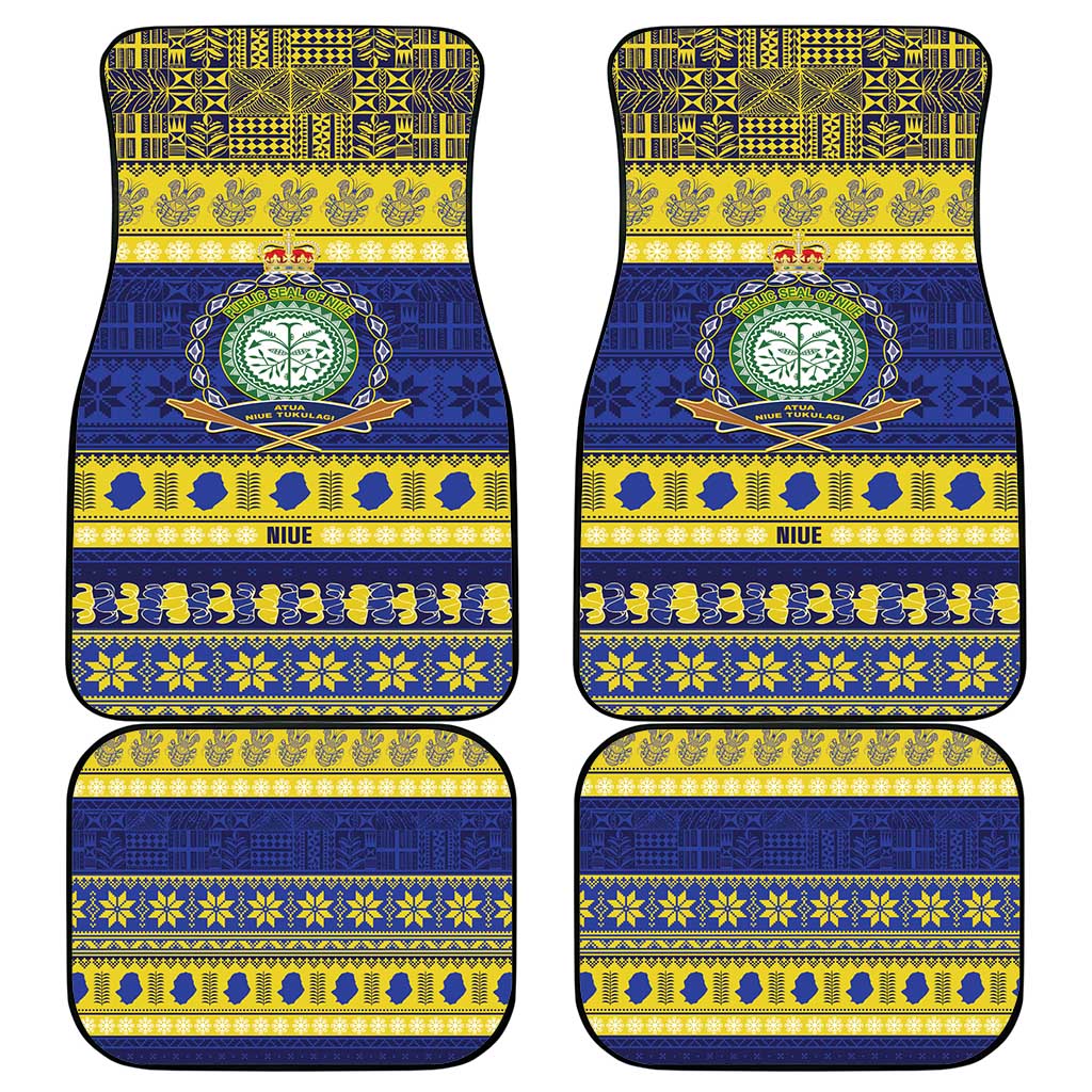 Niue Christmas Car Mats Monuina e Kilisimasi Hiapo Motifs - Polynesian Pride