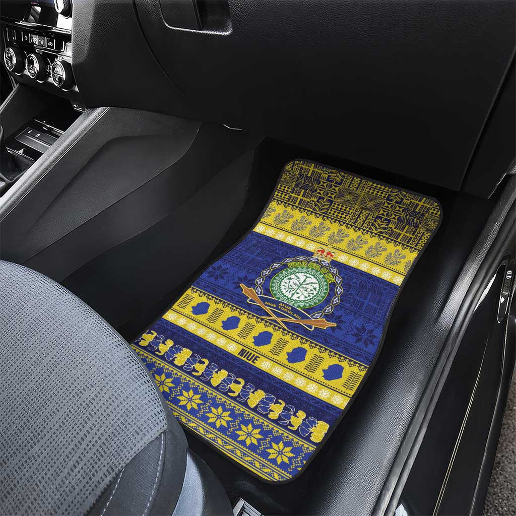Niue Christmas Car Mats Monuina e Kilisimasi Hiapo Motifs - Polynesian Pride