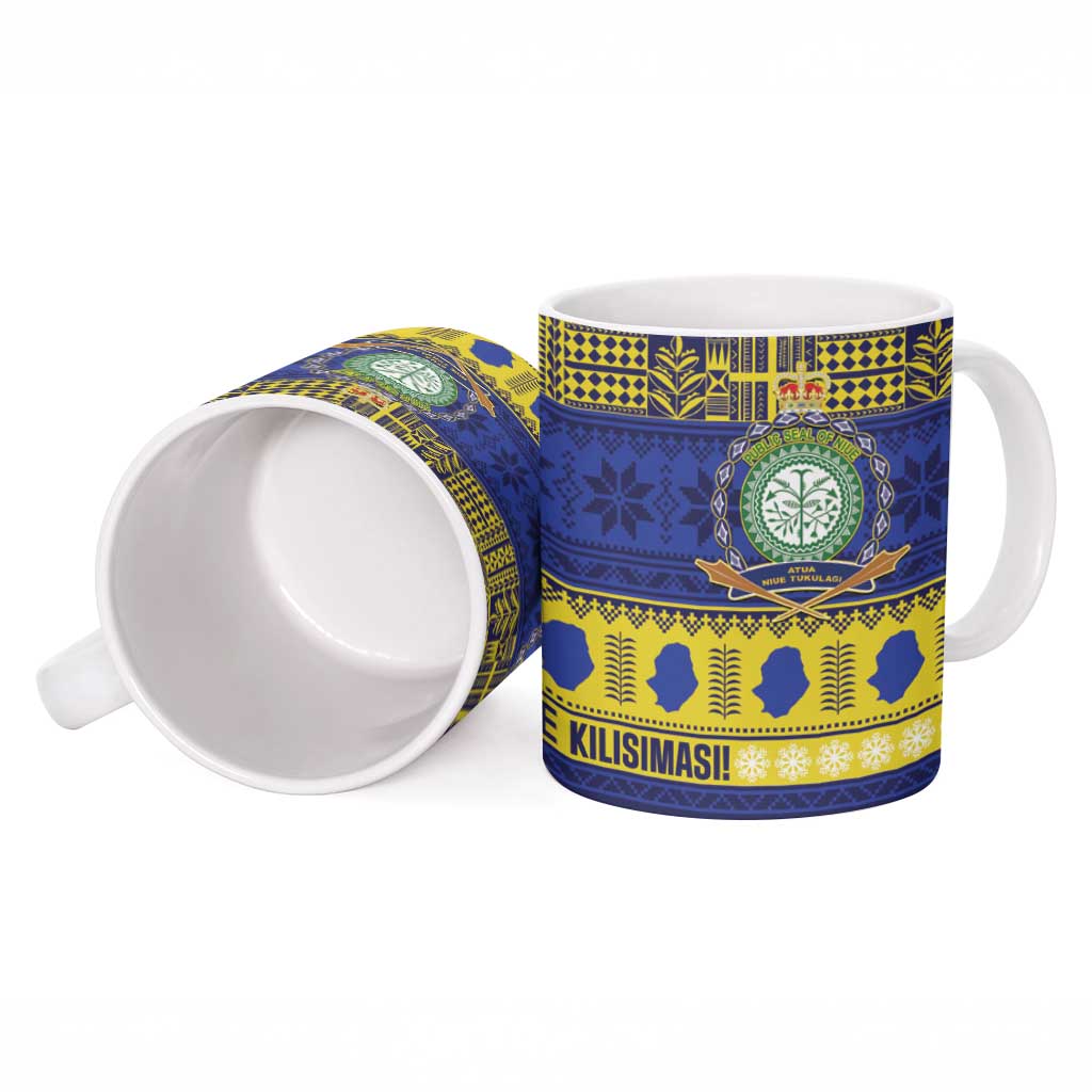 Niue Christmas Ceramic Mug Monuina e Kilisimasi Hiapo Motifs - Polynesian Pride