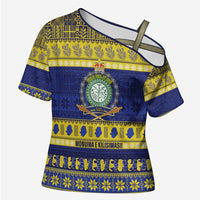 Niue Christmas Cross Shoulder Shirt Monuina e Kilisimasi Hiapo Motifs - Polynesian Pride