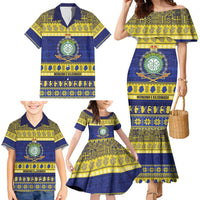 Niue Christmas Family Matching Mermaid Dress and Hawaiian Shirt Monuina e Kilisimasi Hiapo Motifs - Polynesian Pride