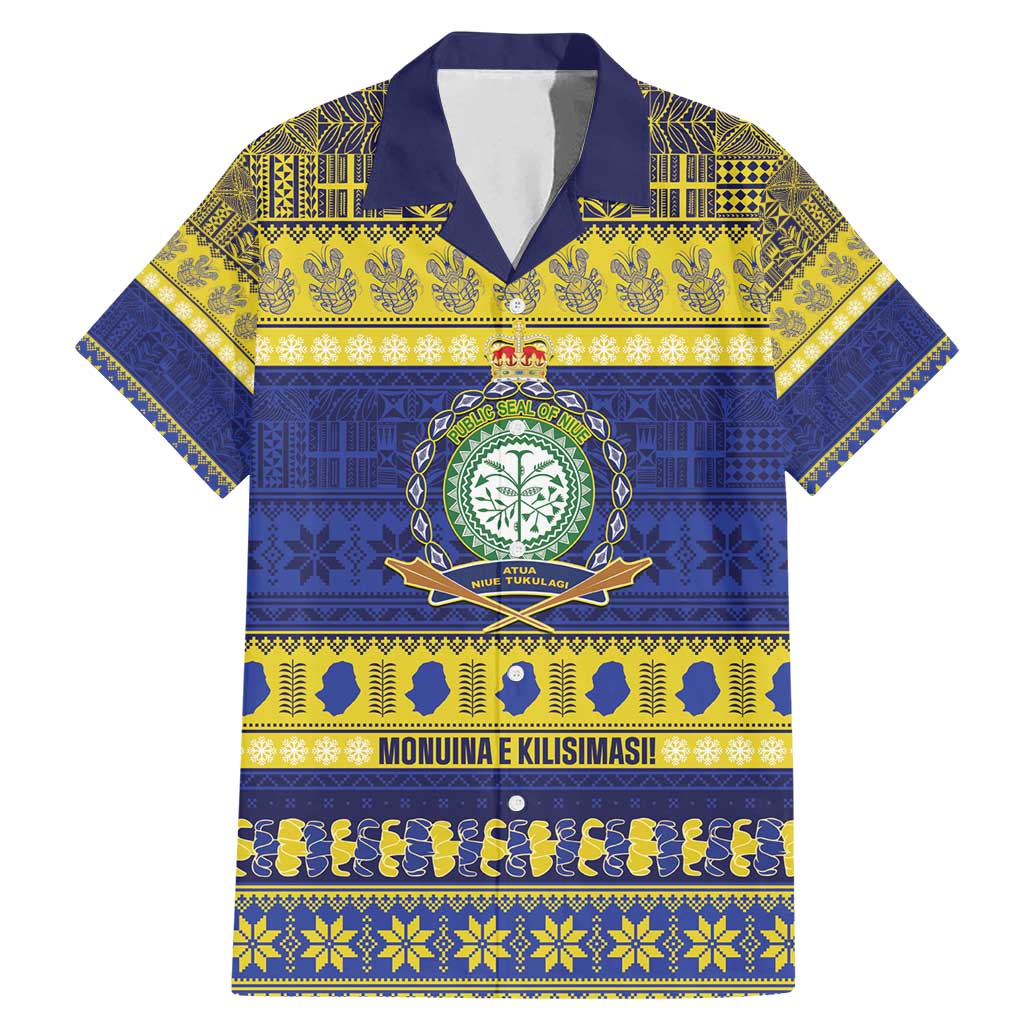 Niue Christmas Family Matching Mermaid Dress and Hawaiian Shirt Monuina e Kilisimasi Hiapo Motifs - Polynesian Pride