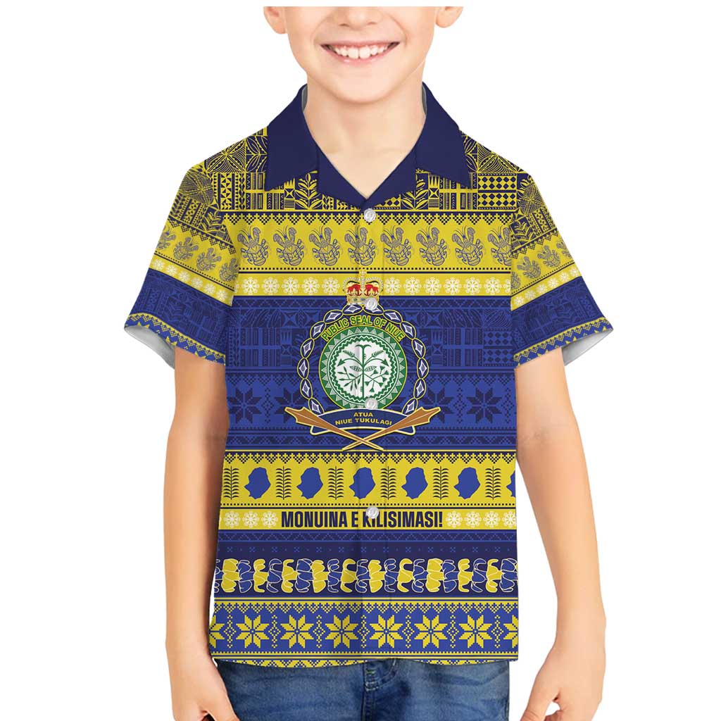 Niue Christmas Family Matching Mermaid Dress and Hawaiian Shirt Monuina e Kilisimasi Hiapo Motifs - Polynesian Pride