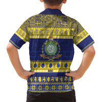 Niue Christmas Family Matching Off Shoulder Short Dress and Hawaiian Shirt Monuina e Kilisimasi Hiapo Motifs - Polynesian Pride