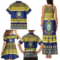 Niue Christmas Family Matching Tank Maxi Dress and Hawaiian Shirt Monuina e Kilisimasi Hiapo Motifs - Polynesian Pride