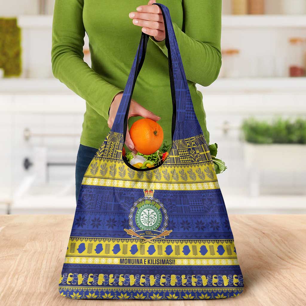 Niue Christmas Grocery Bag Monuina e Kilisimasi Hiapo Motifs - Polynesian Pride
