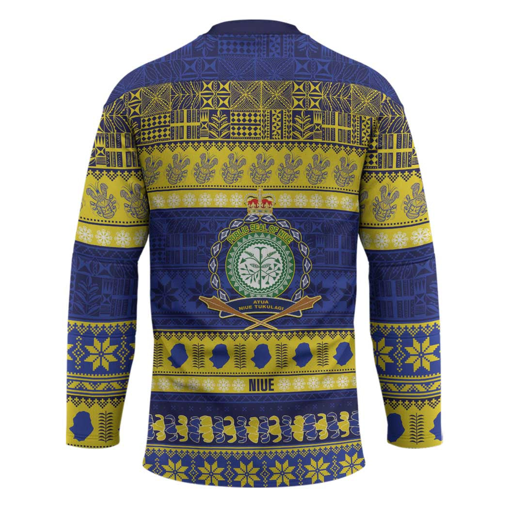 Niue Christmas Hockey Jersey Monuina e Kilisimasi Hiapo Motifs - Polynesian Pride