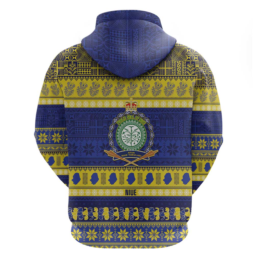 Niue Christmas Hoodie Monuina e Kilisimasi Hiapo Motifs - Polynesian Pride