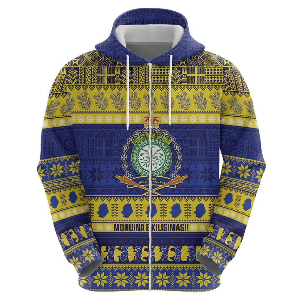 Niue Christmas Hoodie Monuina e Kilisimasi Hiapo Motifs - Polynesian Pride