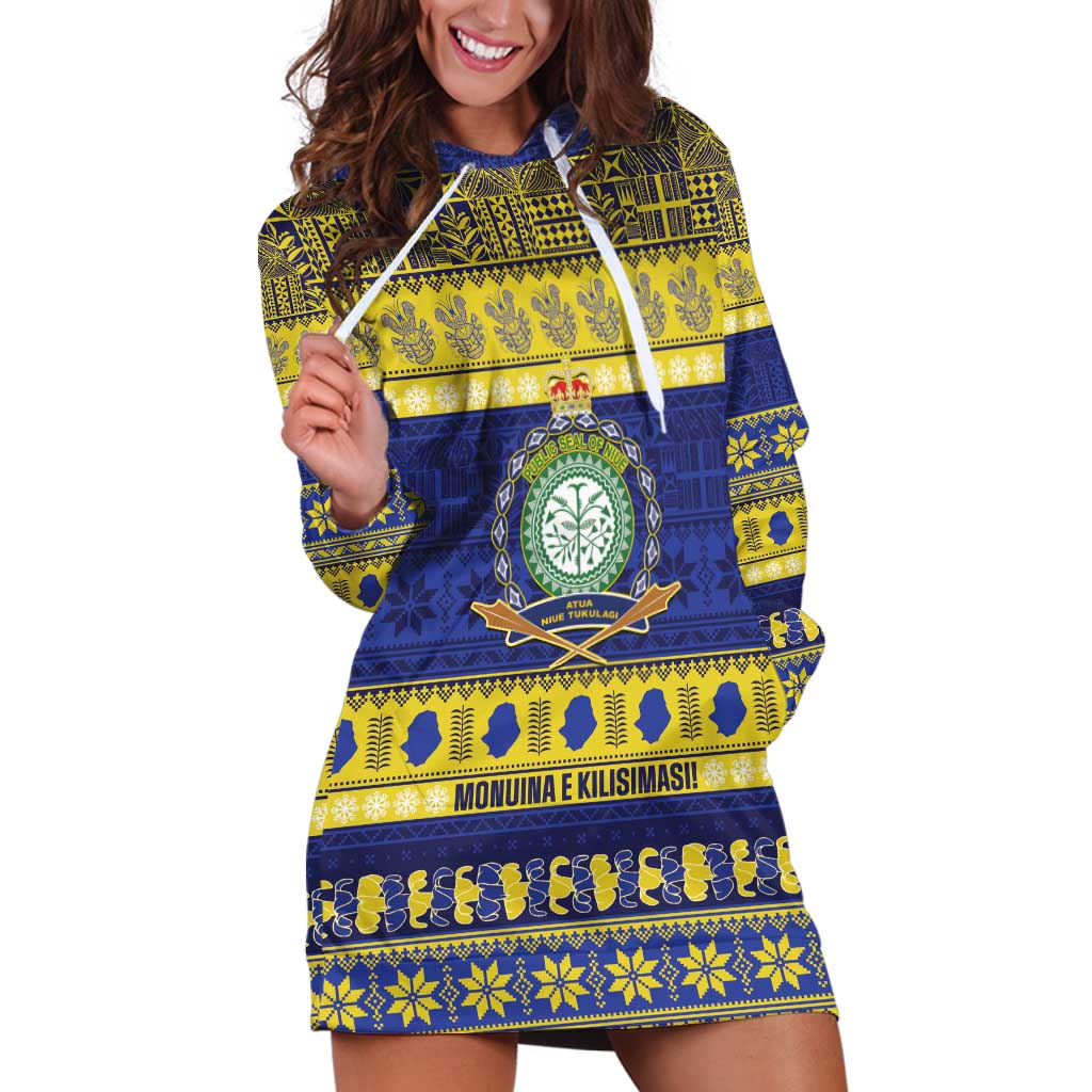 Niue Christmas Hoodie Dress Monuina e Kilisimasi Hiapo Motifs - Polynesian Pride
