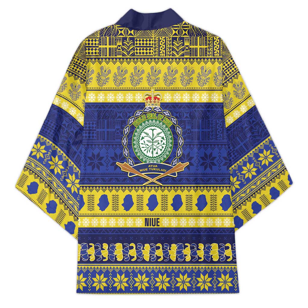 Niue Christmas Kimono Monuina e Kilisimasi Hiapo Motifs - Polynesian Pride