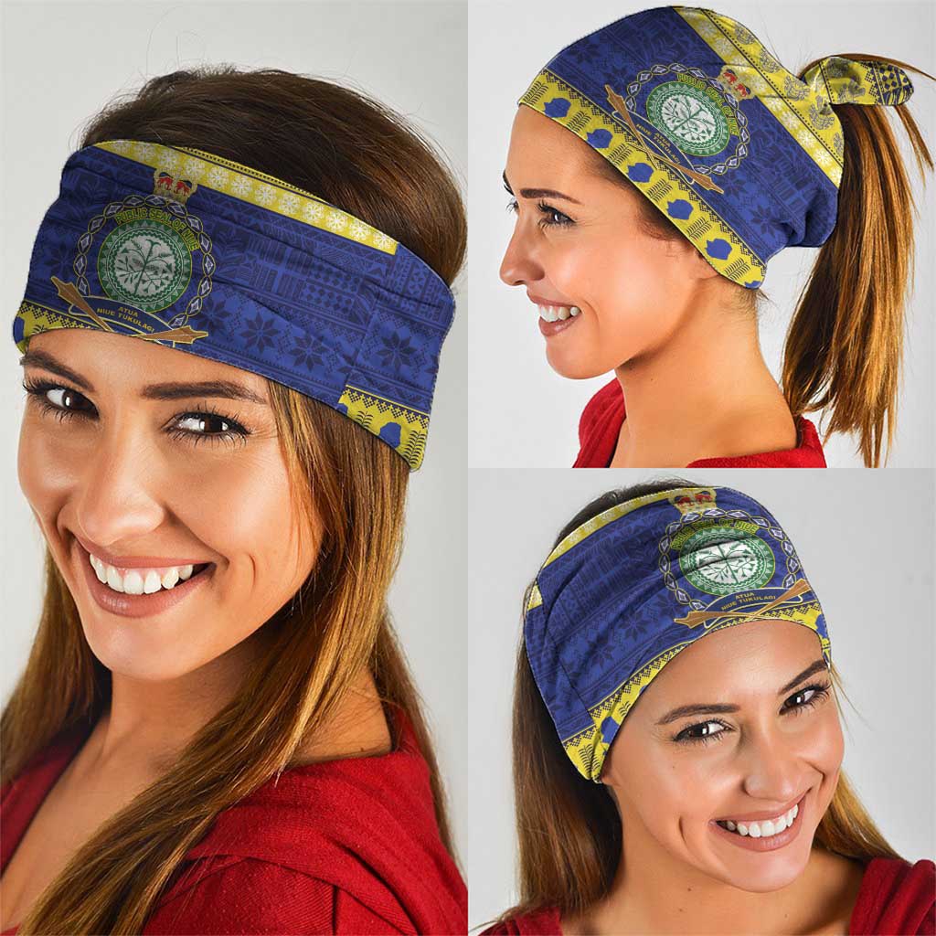 Niue Christmas Neck Gaiter Monuina e Kilisimasi Hiapo Motifs - Polynesian Pride
