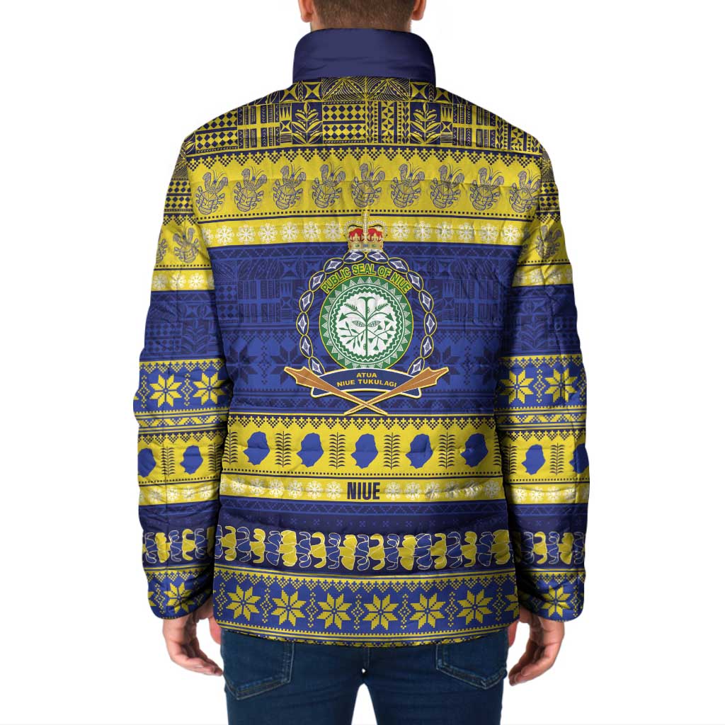 Niue Christmas Padded Jacket Monuina e Kilisimasi Hiapo Motifs - Polynesian Pride
