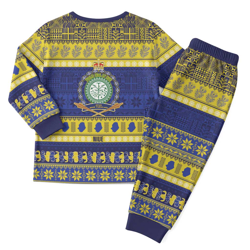 Niue Christmas Pajama Set Monuina e Kilisimasi Hiapo Motifs - Polynesian Pride