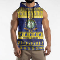 Niue Christmas Sleeveless Zip Hoodie Monuina e Kilisimasi Hiapo Motifs - Polynesian Pride