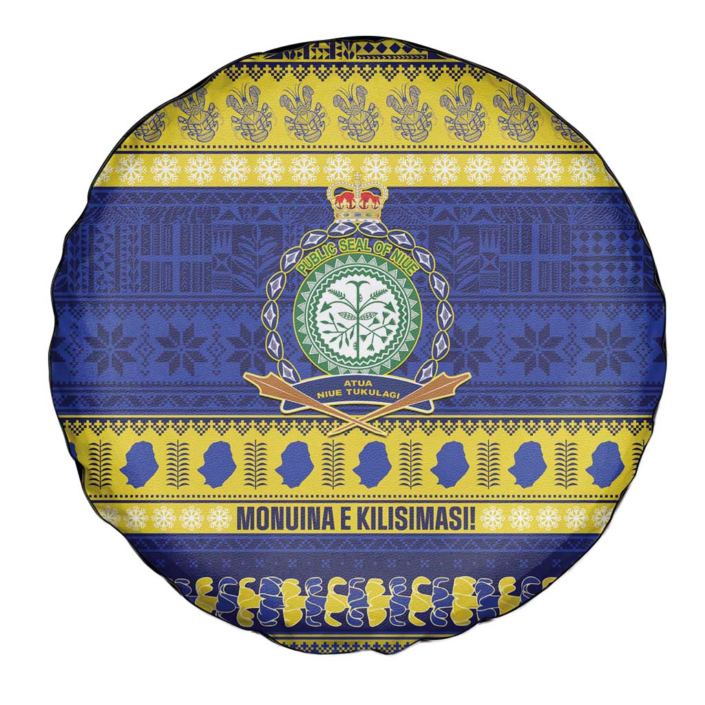 Niue Christmas Spare Tire Cover Monuina e Kilisimasi Hiapo Motifs - Polynesian Pride