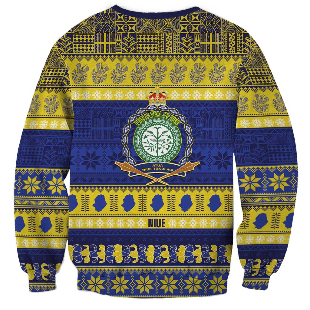 Niue Christmas Sweatshirt Monuina e Kilisimasi Hiapo Motifs - Polynesian Pride