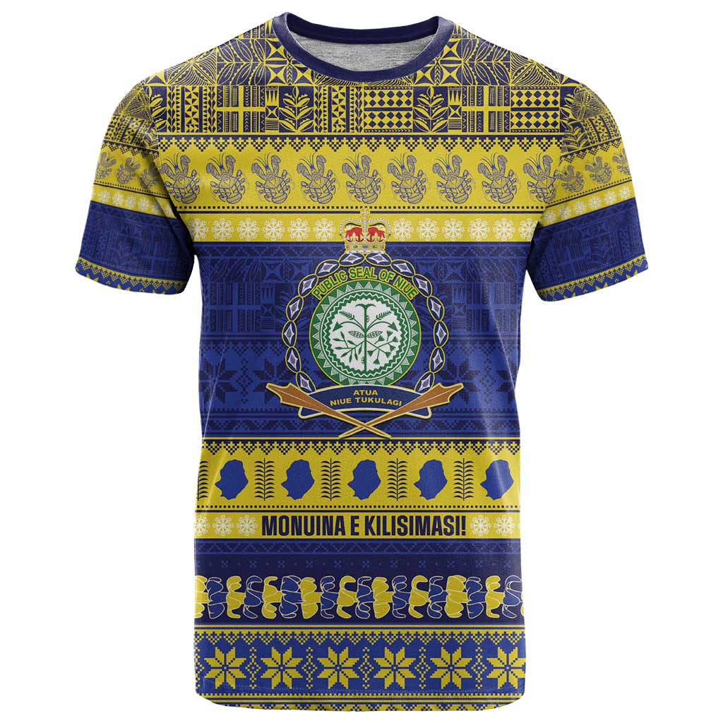 Niue Christmas T Shirt Monuina e Kilisimasi Hiapo Motifs - Polynesian Pride