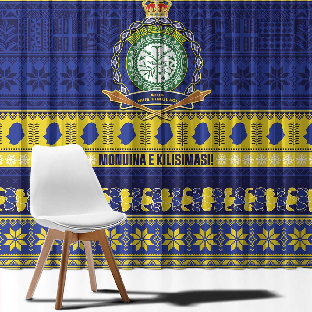 Niue Christmas Window Curtain Monuina e Kilisimasi Hiapo Motifs - Polynesian Pride