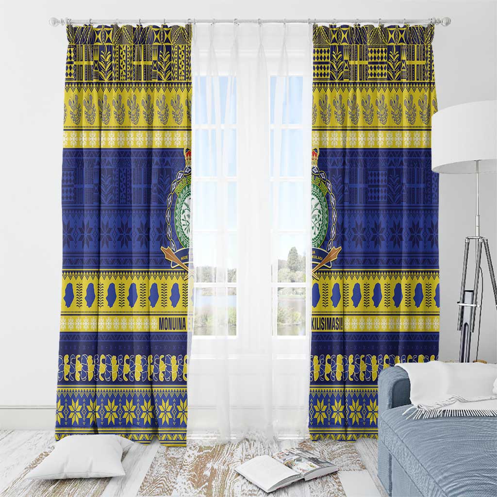 Niue Christmas Window Curtain Monuina e Kilisimasi Hiapo Motifs - Polynesian Pride