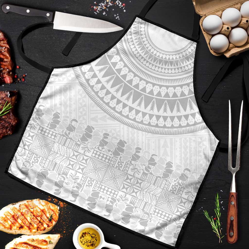 Niue White Sunday Apron Tapu Fanau Ia Puakenikeni Hiapo Pattern - Polynesian Pride