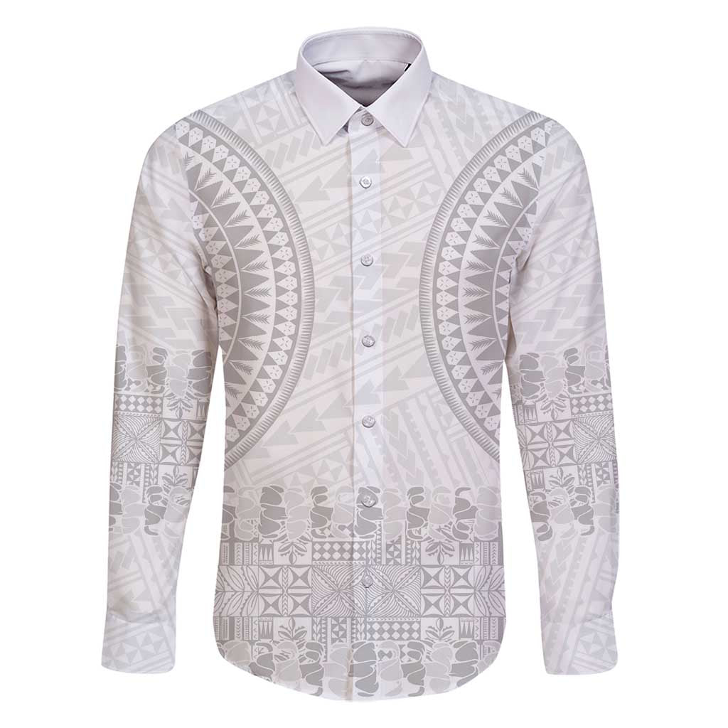 Niue White Sunday Family Matching Mermaid Dress and Hawaiian Shirt Tapu Fanau Ia Puakenikeni Hiapo Pattern - Polynesian Pride