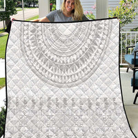 Niue White Sunday Quilt Tapu Fanau Ia Puakenikeni Hiapo Pattern - Polynesian Pride