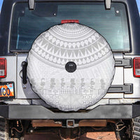 Niue White Sunday Spare Tire Cover Tapu Fanau Ia Puakenikeni Hiapo Pattern - Polynesian Pride