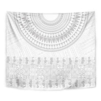 Niue White Sunday Tapestry Tapu Fanau Ia Puakenikeni Hiapo Pattern - Polynesian Pride