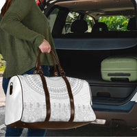 Niue White Sunday Travel Bag Tapu Fanau Ia Puakenikeni Hiapo Pattern - Polynesian Pride