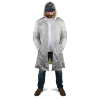 Niue White Sunday Cloak Half Hiapo Pattern Vibes - Polynesian Pride