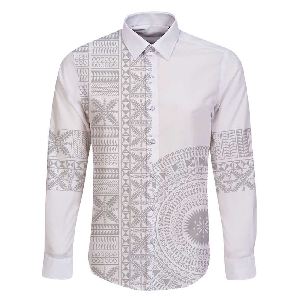 Niue White Sunday Family Matching Mermaid Dress and Hawaiian Shirt Half Hiapo Pattern Vibes - Polynesian Pride