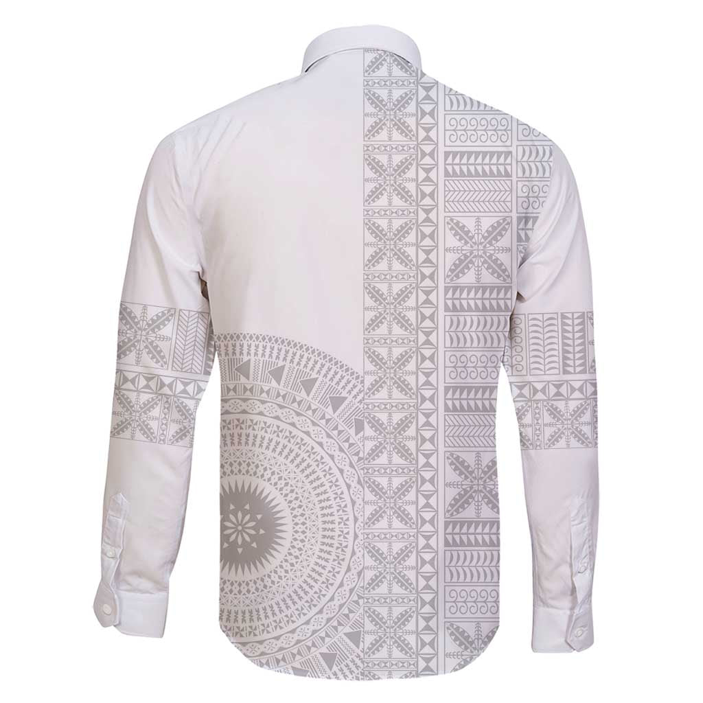 Niue White Sunday Family Matching Mermaid Dress and Hawaiian Shirt Half Hiapo Pattern Vibes - Polynesian Pride