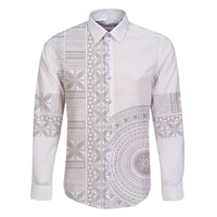 Niue White Sunday Family Matching Off Shoulder Maxi Dress and Hawaiian Shirt Half Hiapo Pattern Vibes - Polynesian Pride