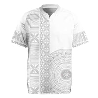 Niue White Sunday Rugby Jersey Half Hiapo Pattern Vibes - Polynesian Pride