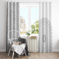 Niue White Sunday Window Curtain Half Hiapo Pattern Vibes - Polynesian Pride