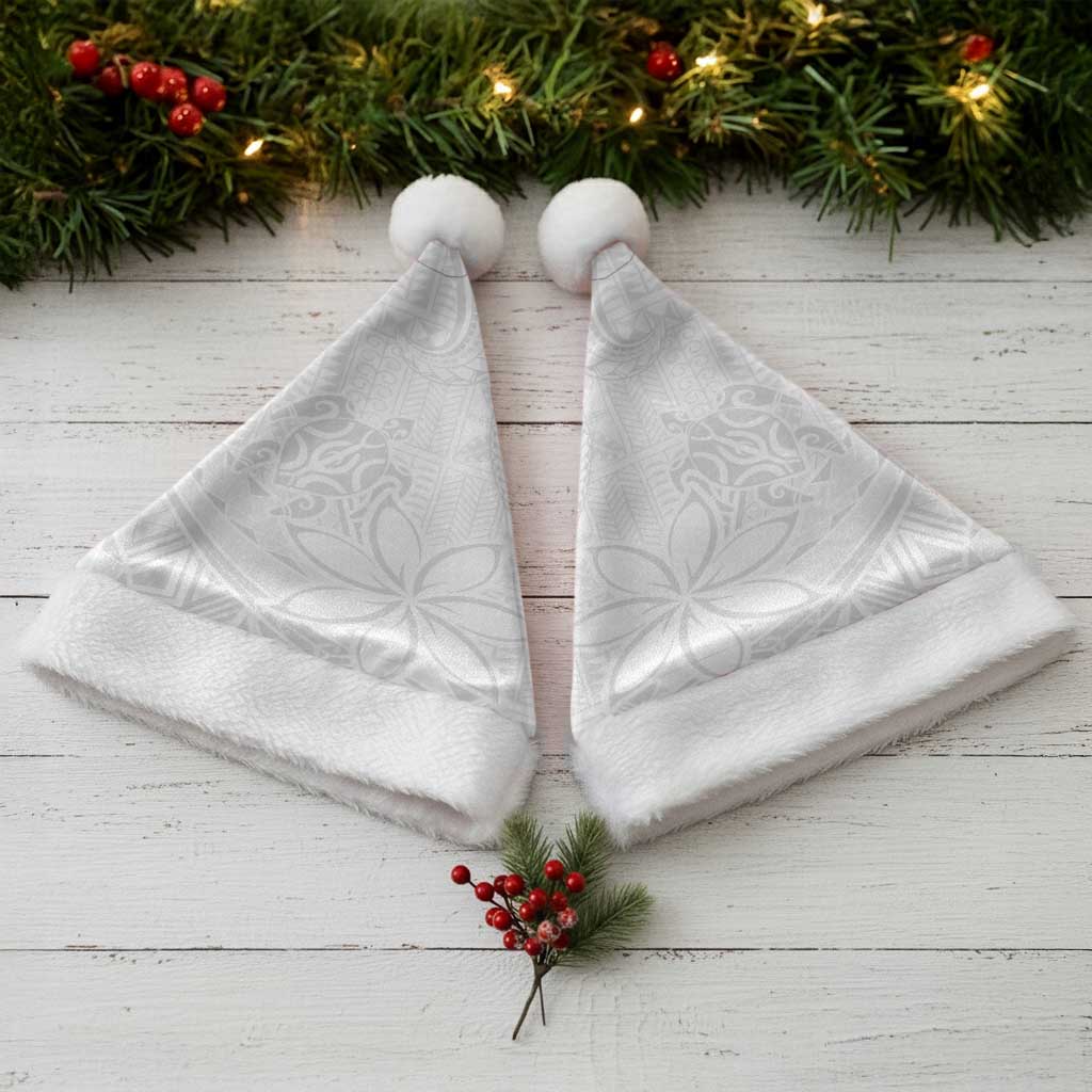 Tapu Fanau Ia Niue Christmas Santa Hat Happy White Sunday Unique Hiapo - Polynesian Pride