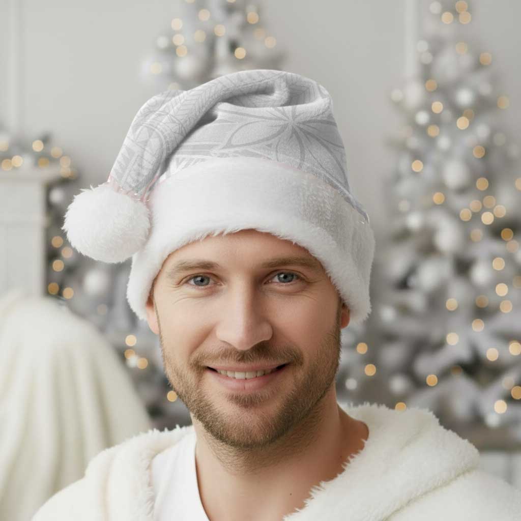 Tapu Fanau Ia Niue Christmas Santa Hat Happy White Sunday Unique Hiapo - Polynesian Pride