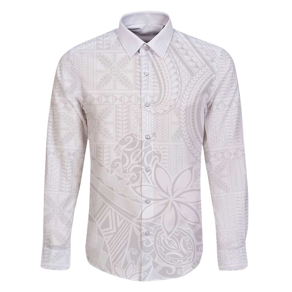 Tapu Fanau Ia Niue Family Matching Long Sleeve Bodycon Dress and Hawaiian Shirt Happy White Sunday Unique Hiapo - Polynesian Pride