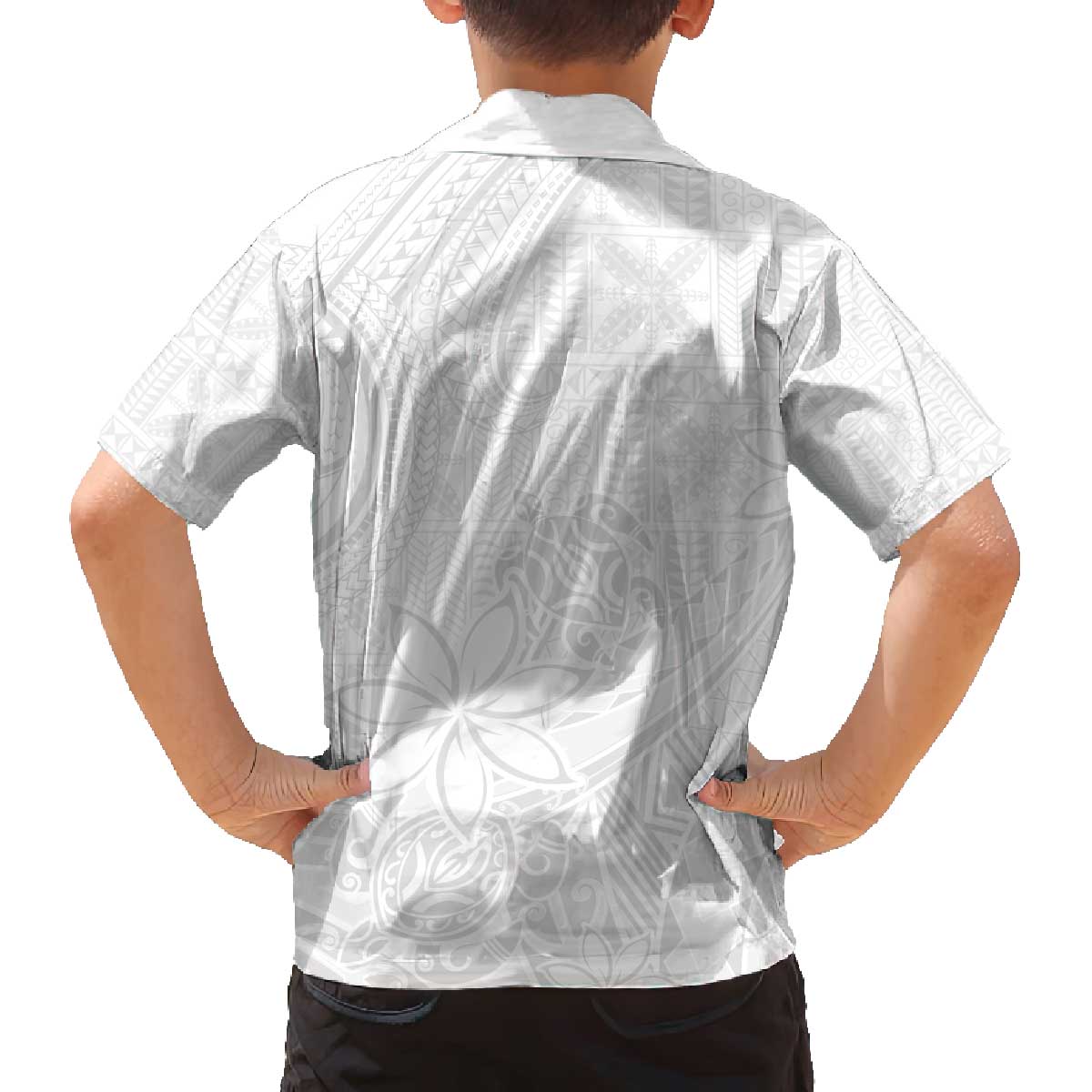 Tapu Fanau Ia Niue Family Matching Off The Shoulder Long Sleeve Dress and Hawaiian Shirt Happy White Sunday Unique Hiapo - Polynesian Pride